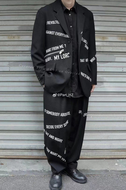 Yohji Yamamoto A/W 2021 Slogan Set