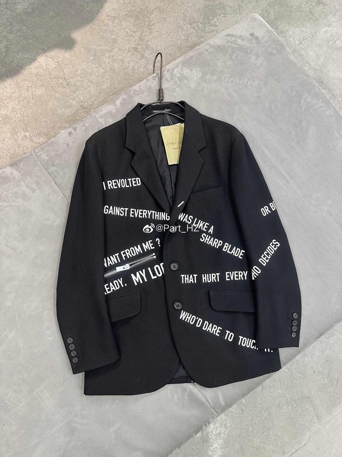 Yohji Yamamoto A/W 2021 Slogan Set