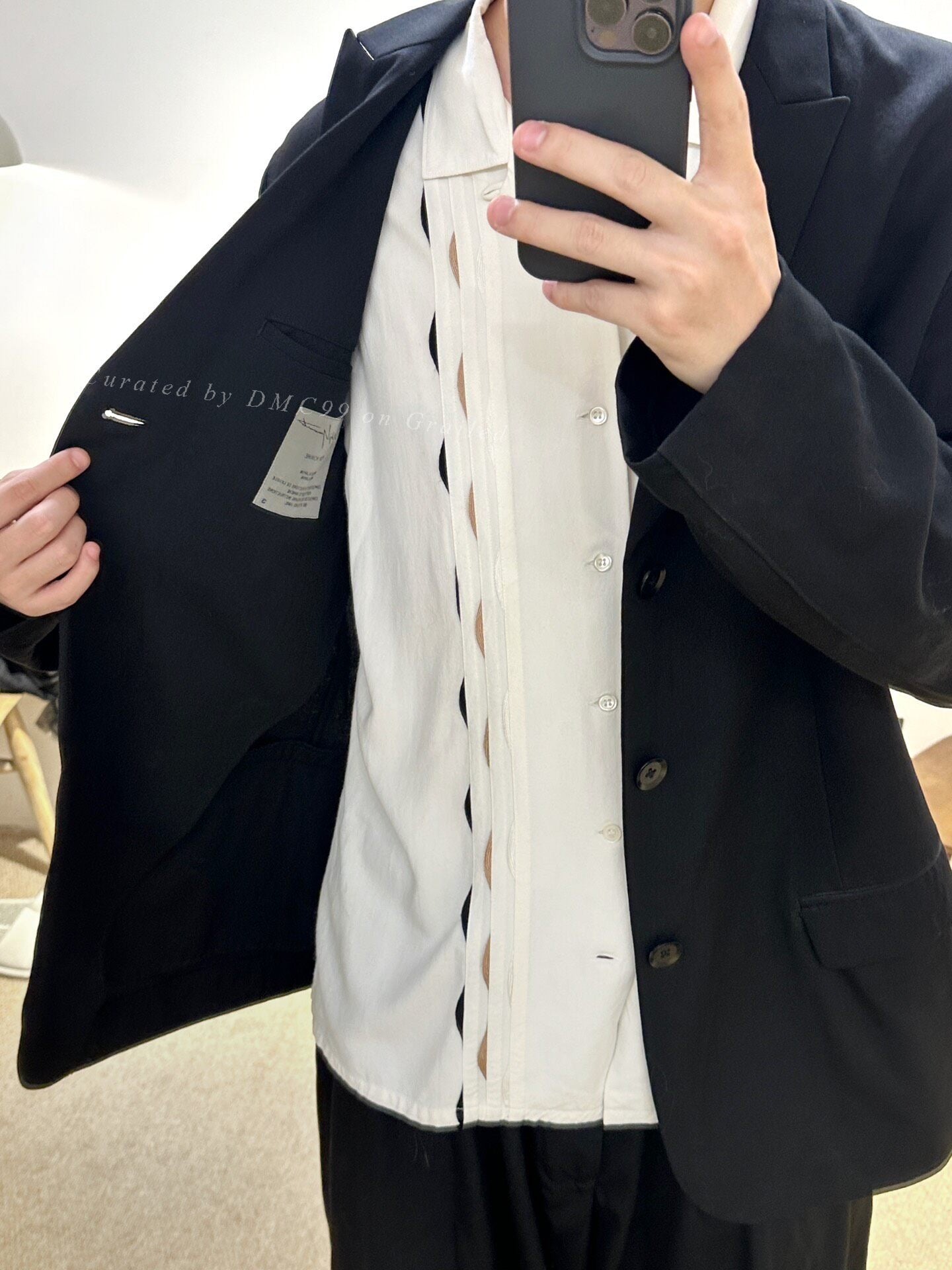 Yohji Yamamoto Y's Men Semi-Circle Rayon Shirt