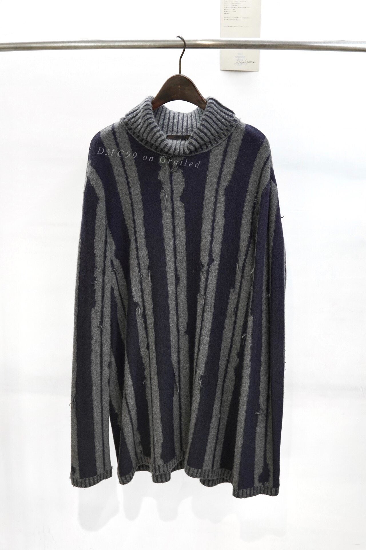 Ziggy Chen A/W 2016 Distressed Stripe Cashmere Sweater