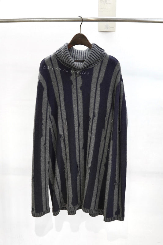 Ziggy Chen A/W 2016 Distressed Stripe Cashmere Sweater