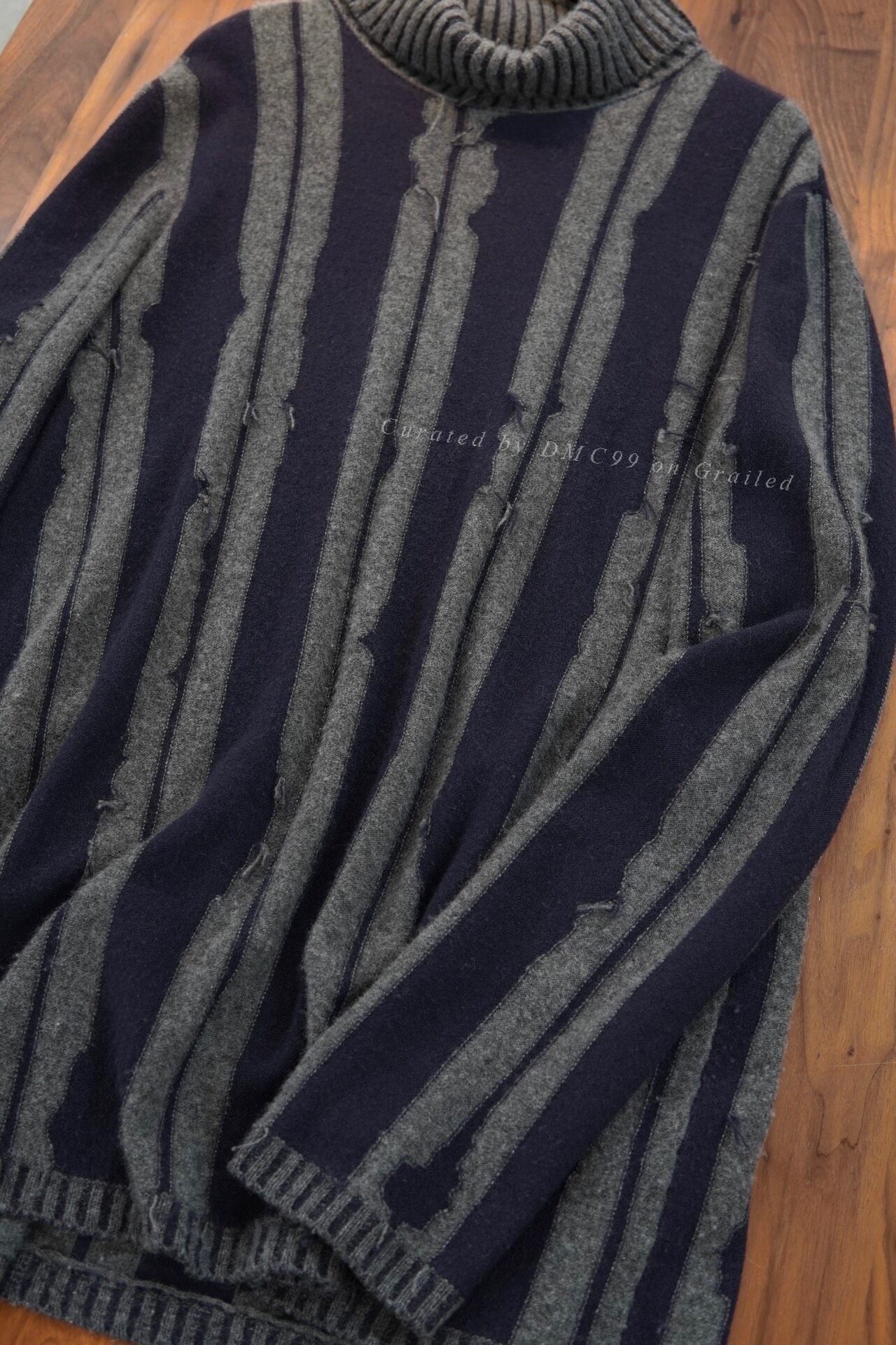 Ziggy Chen A/W 2016 Distressed Stripe Cashmere Sweater