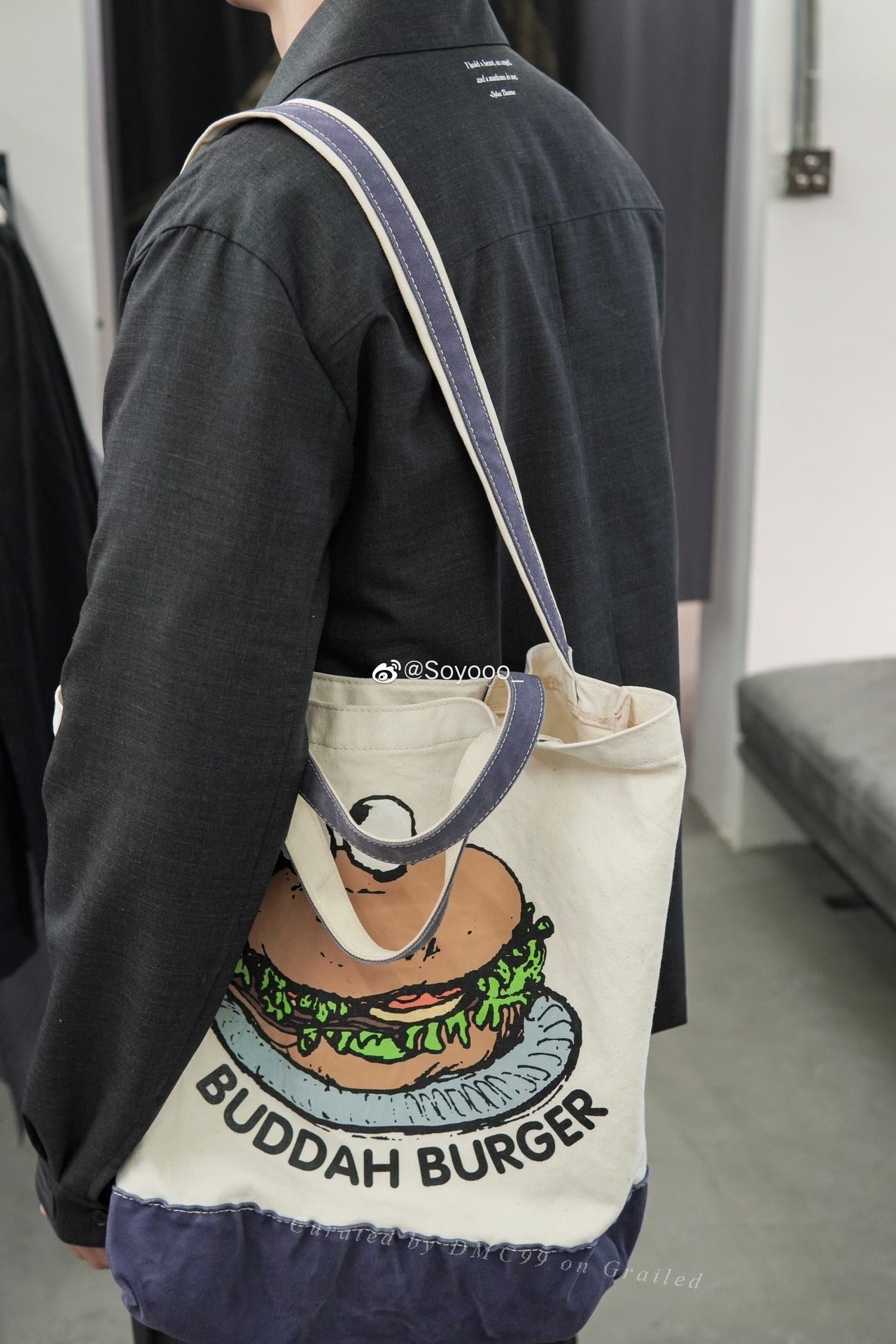 Undercover Hamburger Print Tote Bag