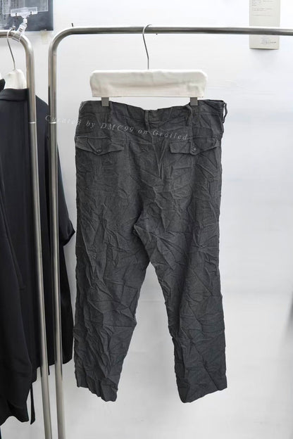 Yohji Yamamoto Pour Homme S/S 2016 Gray Pleated Trousers