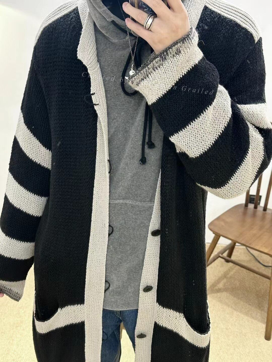 Yohji Yamamoto S/S 2021 Stripe Knit Jacket
