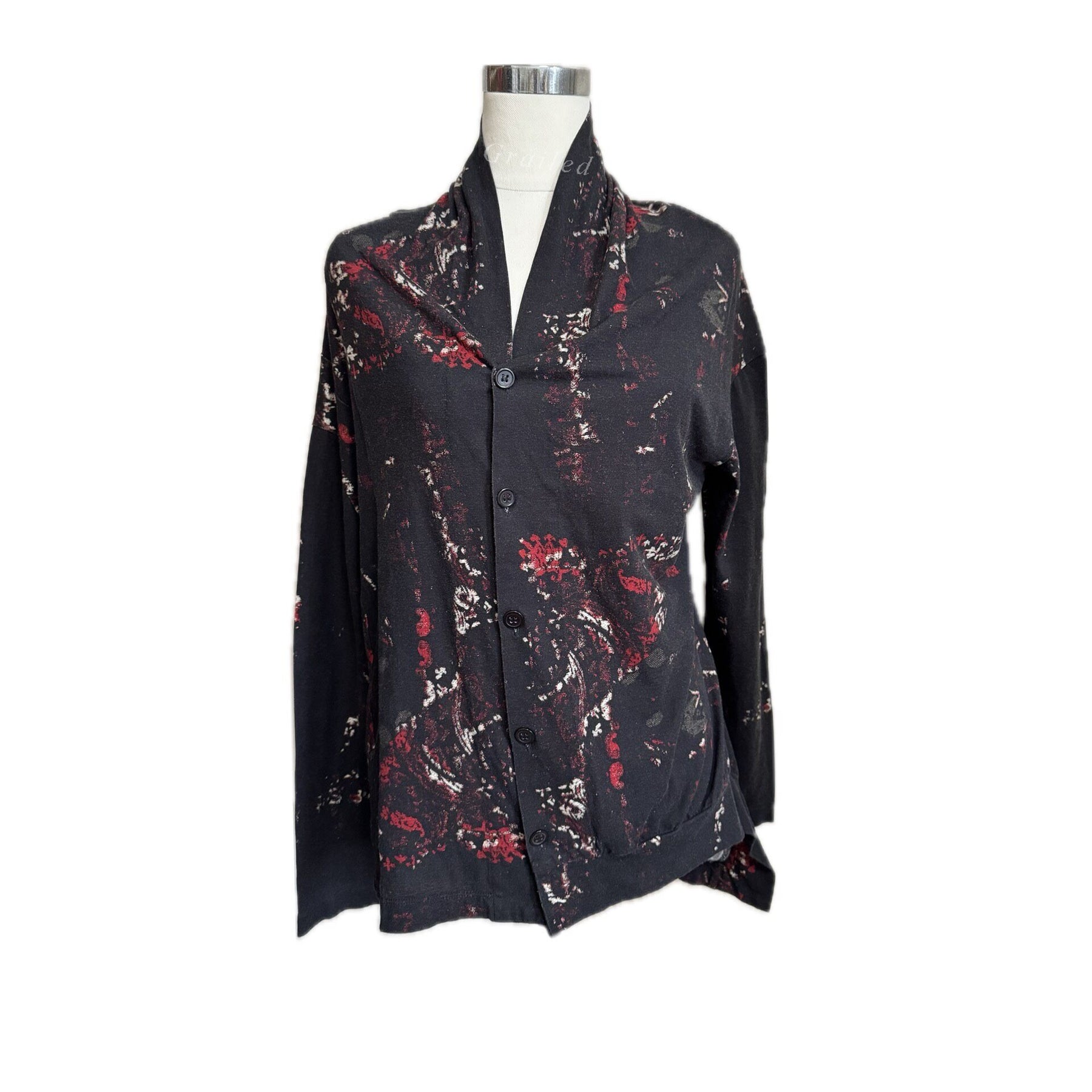 Yohji Yamamoto Graffiti Print Cardigan