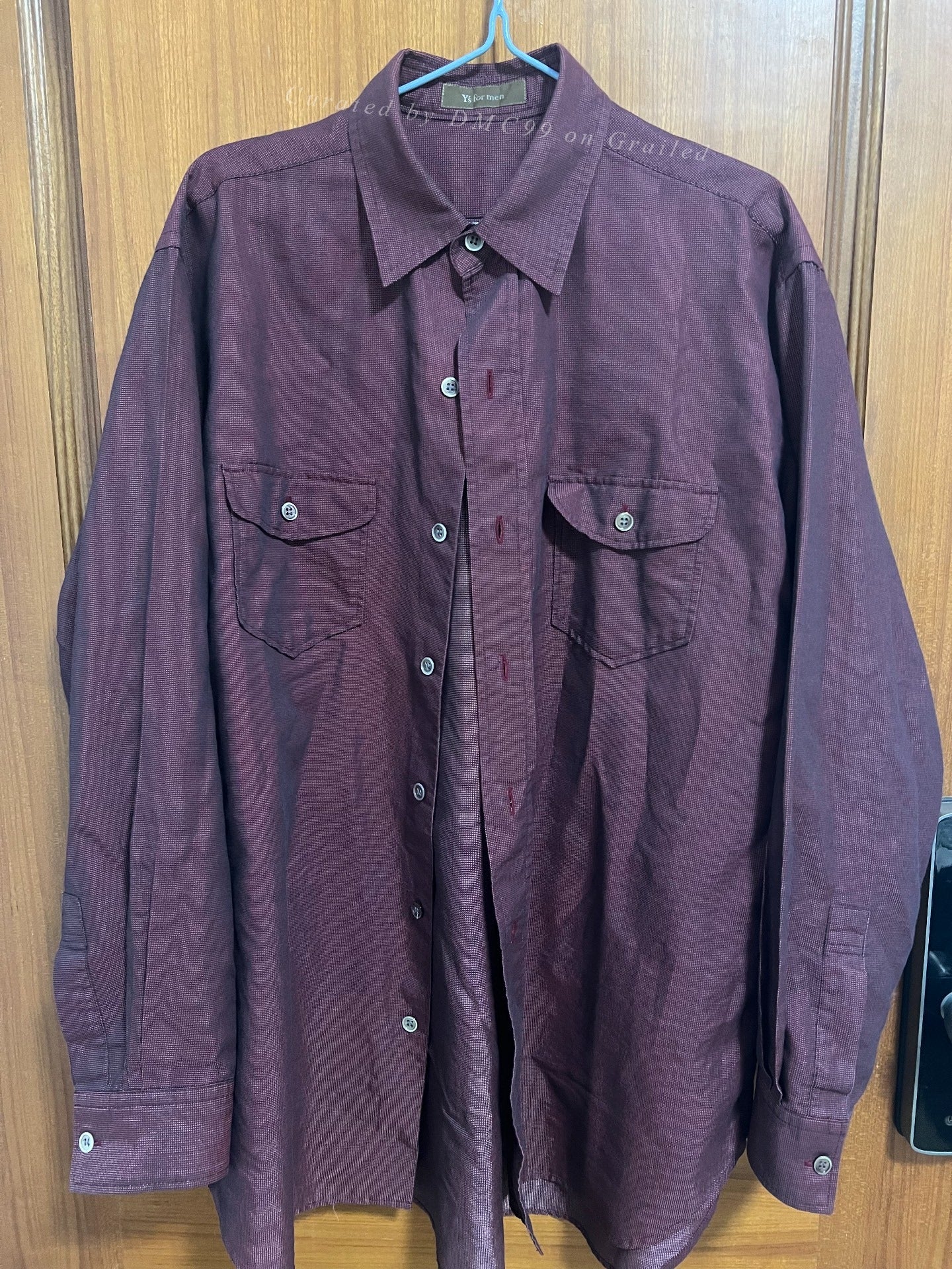 Yohji Yamamoto Y's Men's Burgundy Shirt