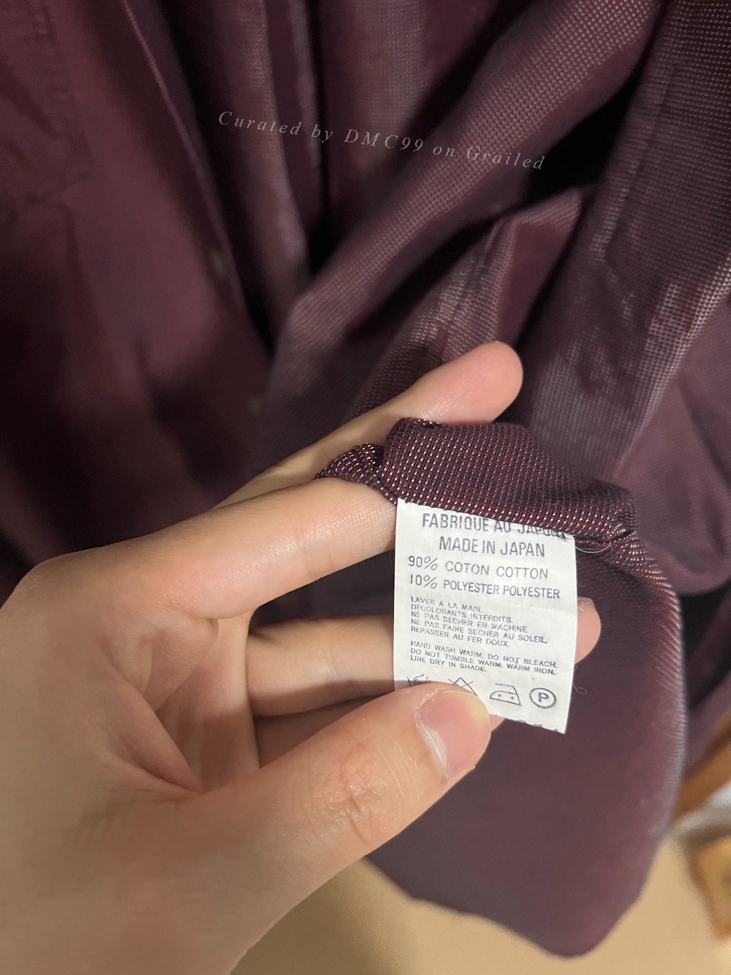 Yohji Yamamoto Y's Men's Burgundy Shirt