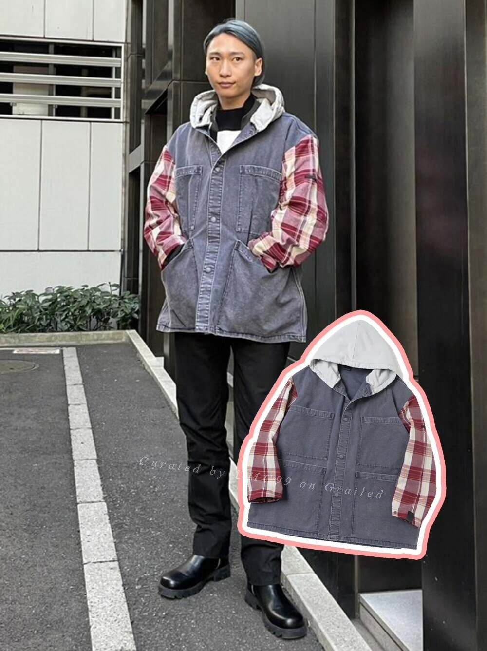 N.HOOLYWOOD Denim Check Shirt Jacket