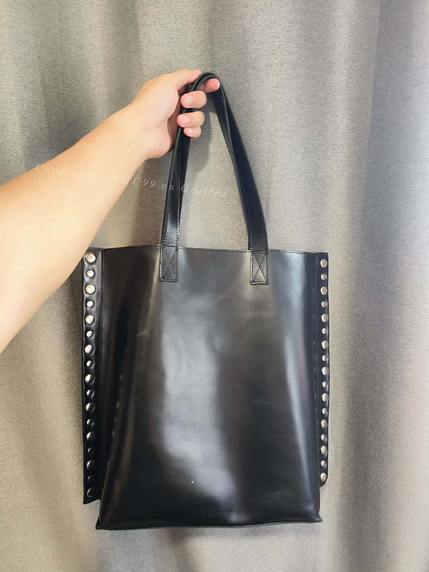 CDG Tao Large Black Rivet Leather Tote