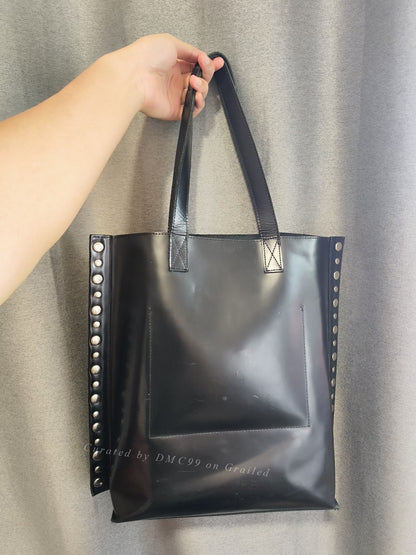 CDG Tao Large Black Rivet Leather Tote
