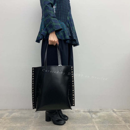 CDG Tao Large Black Rivet Leather Tote
