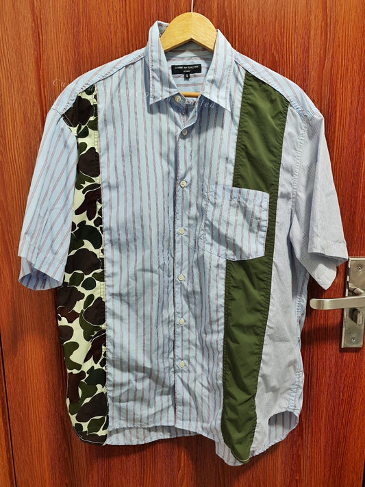 Comme Des Garcons Homme Camo Patchwork Short-Sleeve Shirt