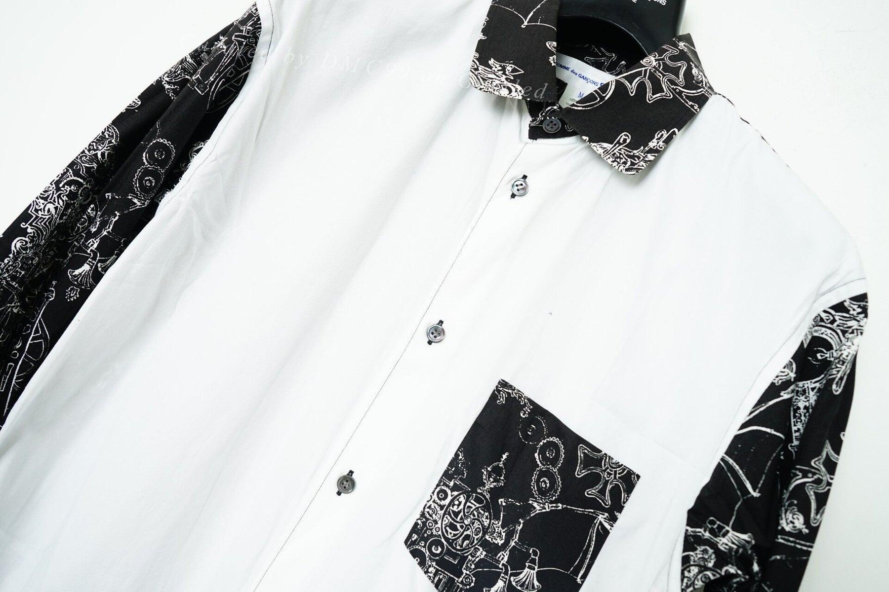 Comme des Garçons Black White Spliced Shirt