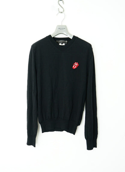 Comme des Garçons Archive Rolling Stones V-neck Knit