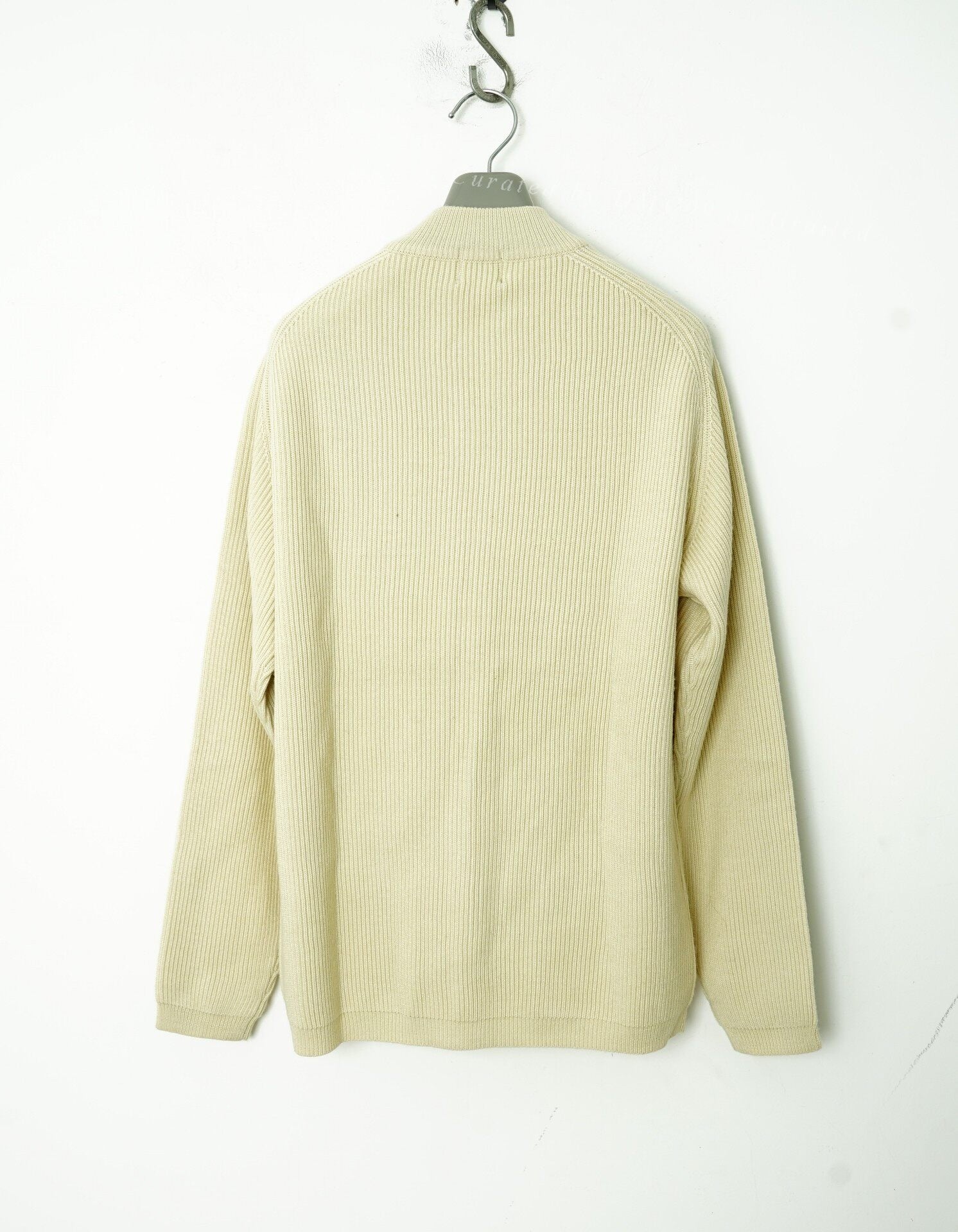 Yohji Yamamoto Green White Knit Sweater