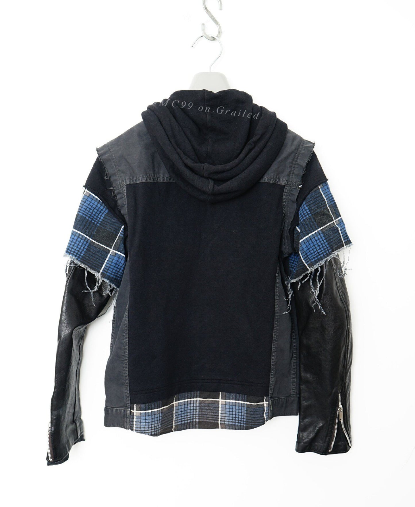 Undercover Leather Sleeve Denim Jacket