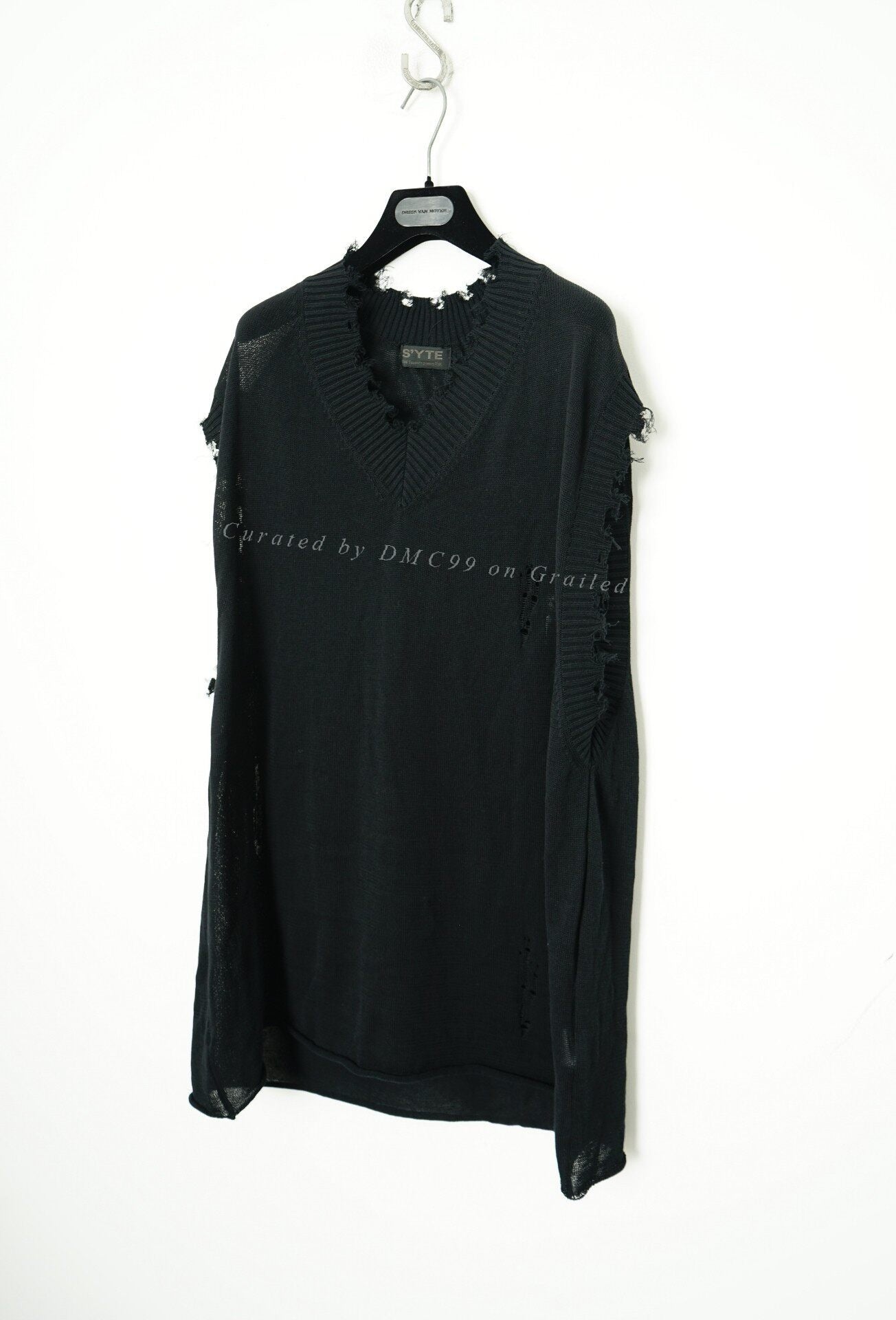 Yohji Yamamoto Loose Distressed V-Neck Knit