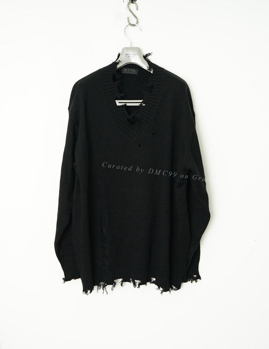 Yohji Yamamoto Knit Distressed Oversized Sweater