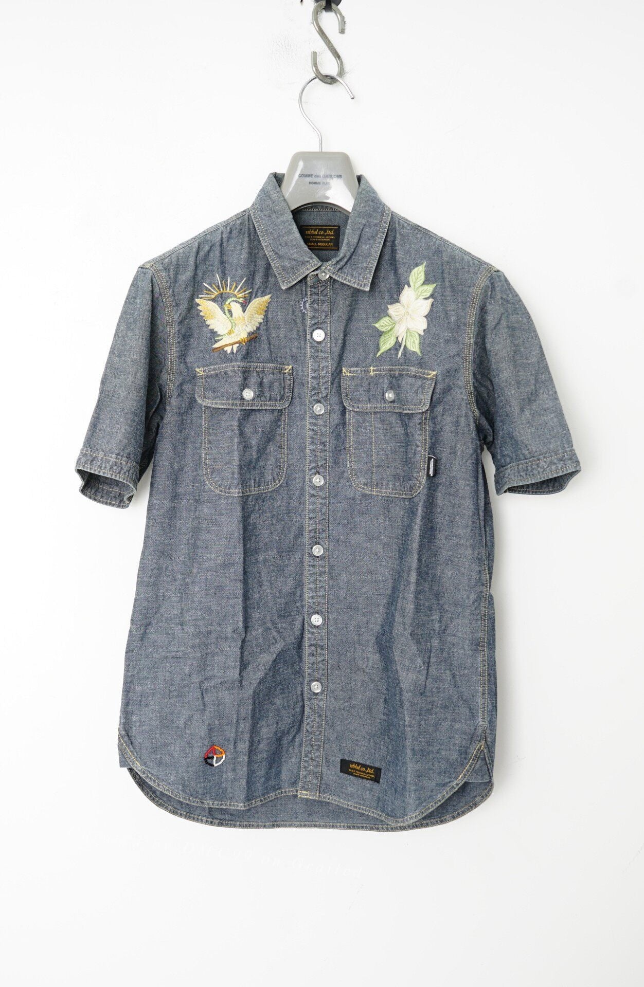 Neighborhood Embroidered Beaded Short-Sleeve Shirt
