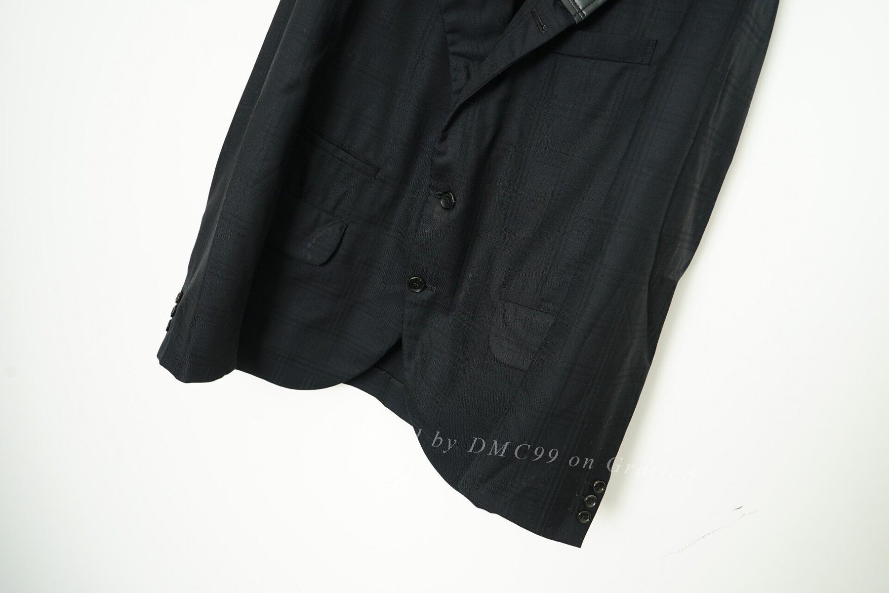 Comme des Garcons Leather Collar Spliced Blazer