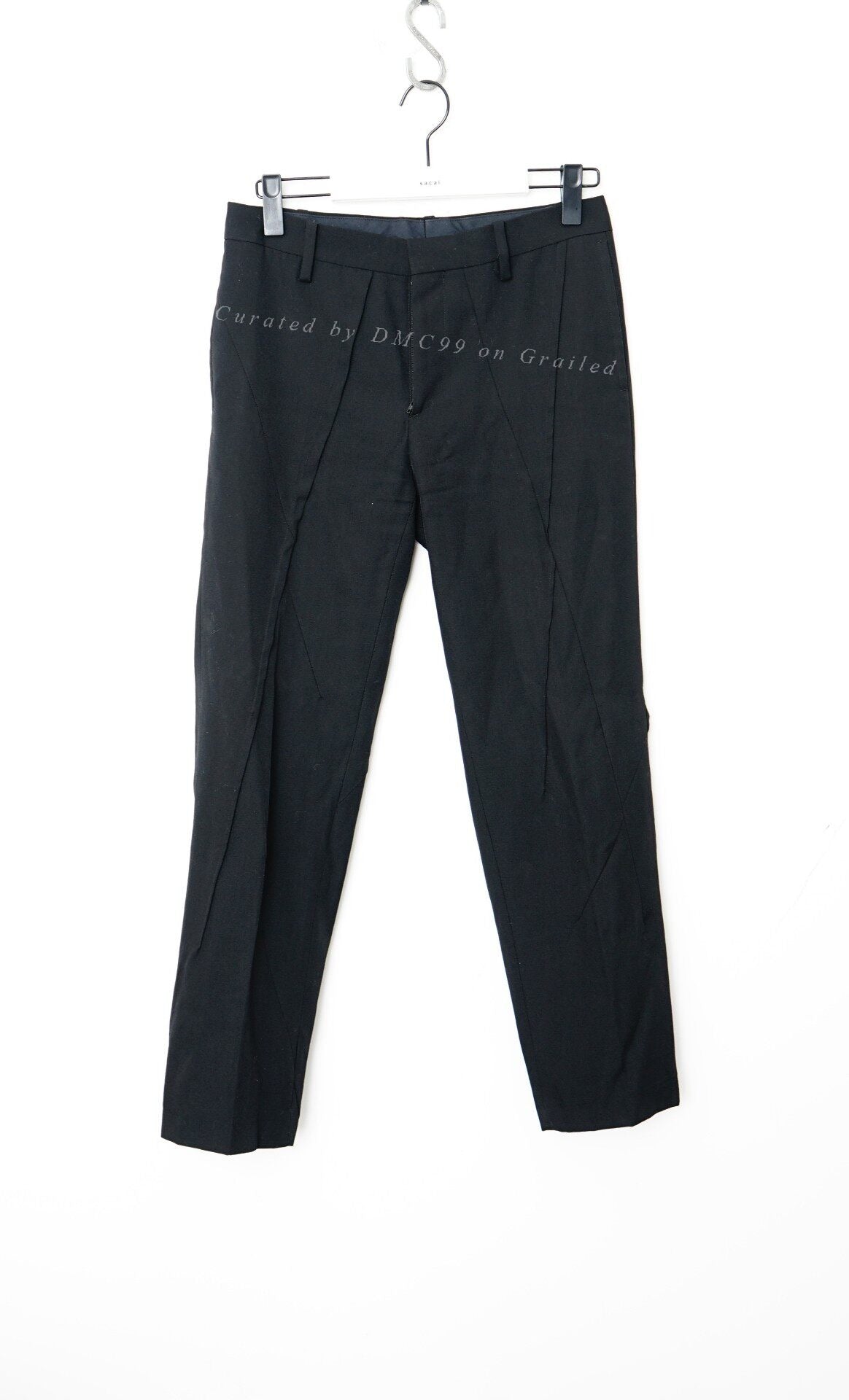 Undercover Wool Cropped Geometric Panel Pants