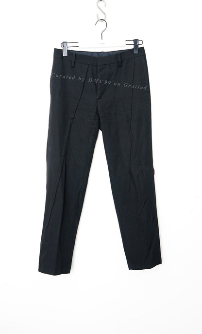 Undercover Wool Cropped Geometric Panel Pants