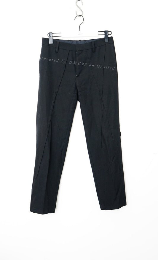 Undercover Wool Cropped Geometric Panel Pants