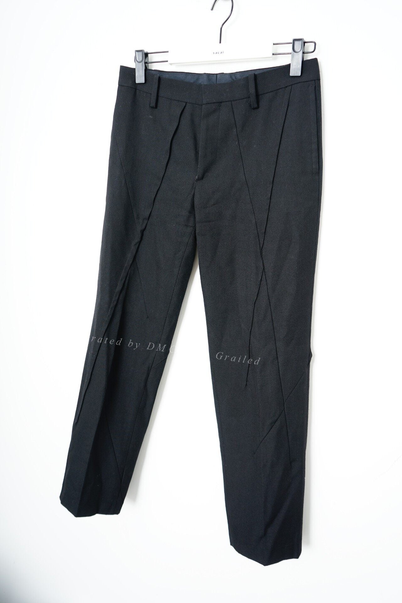 Undercover Wool Cropped Geometric Panel Pants
