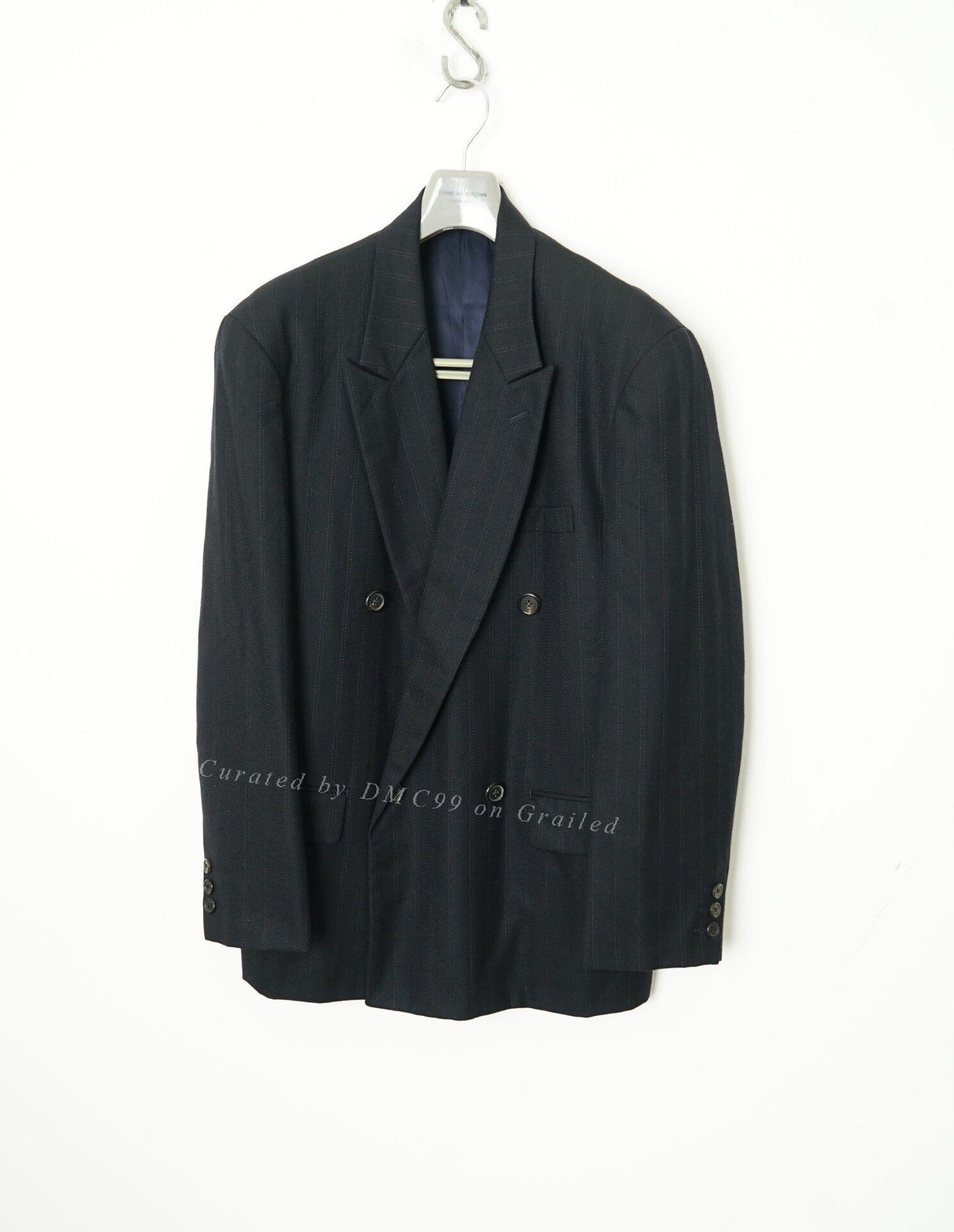 Yohji Yamamoto Double-Breasted Textured Oversized Suit