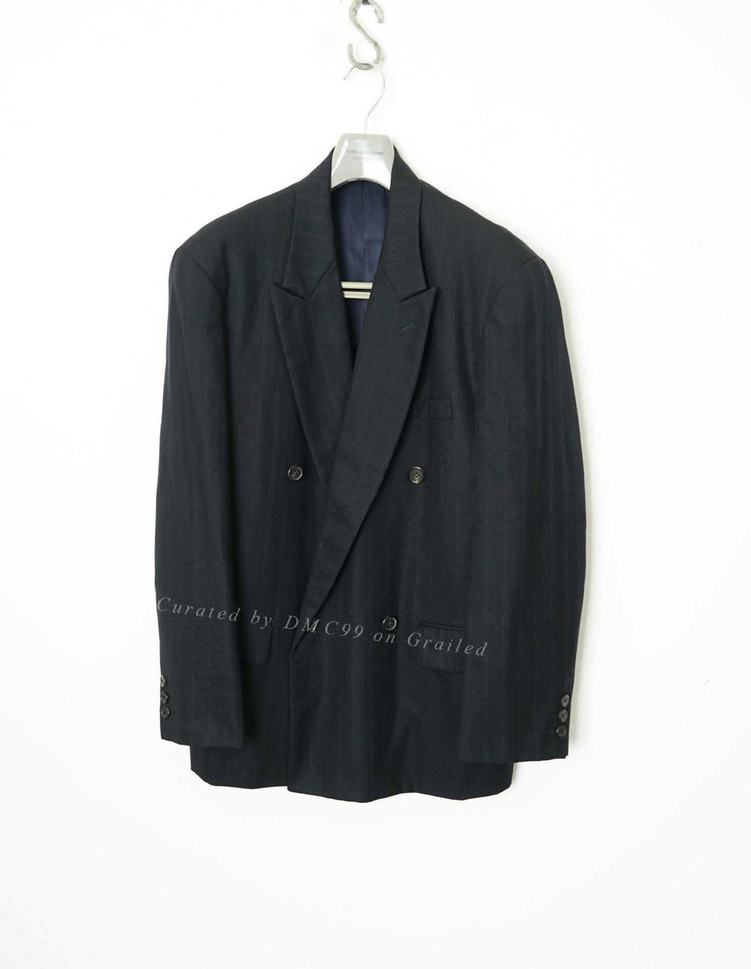 Yohji Yamamoto Double-Breasted Textured Oversized Suit