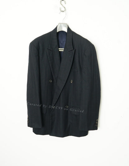 Yohji Yamamoto Double-Breasted Textured Oversized Suit