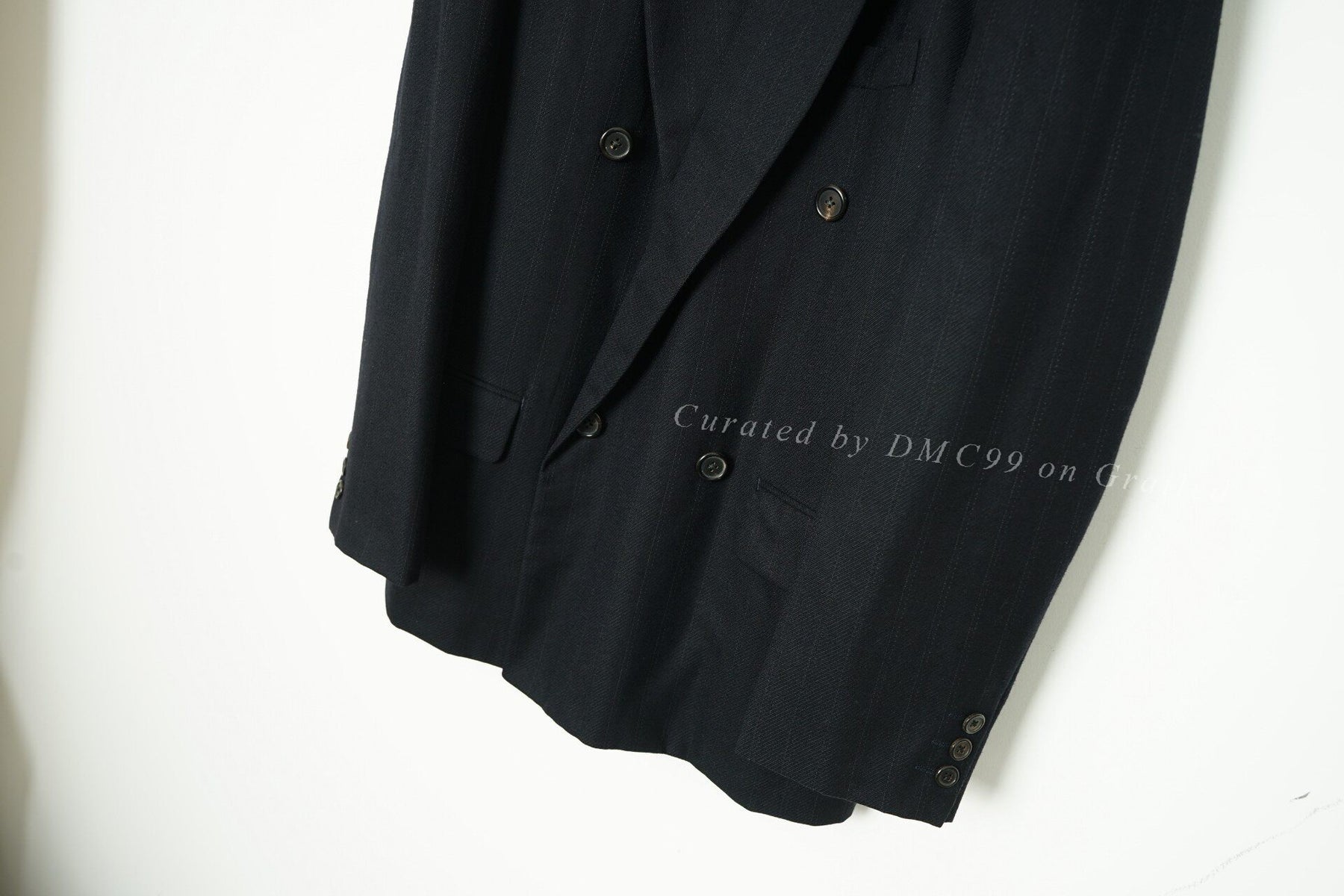 Yohji Yamamoto Double-Breasted Textured Oversized Suit