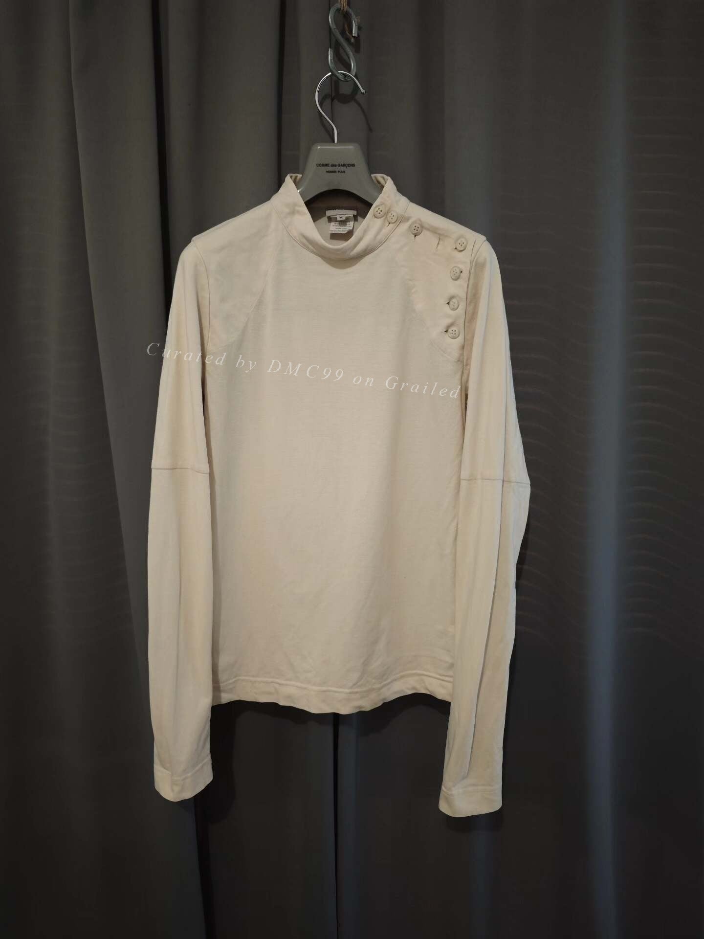 Dries Van Noten Button Mock Neck Tailored Sweatshirt