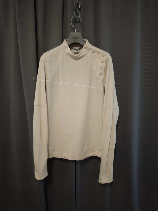 Dries Van Noten Button Mock Neck Tailored Sweatshirt