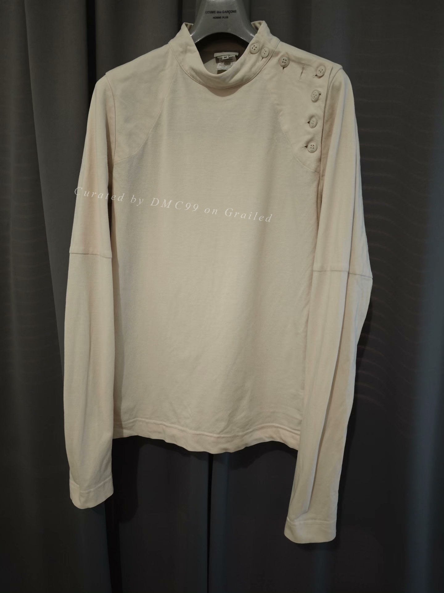 Dries Van Noten Button Mock Neck Tailored Sweatshirt