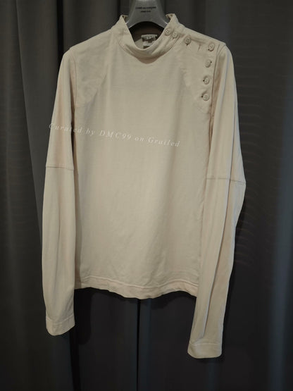 Dries Van Noten Button Mock Neck Tailored Sweatshirt