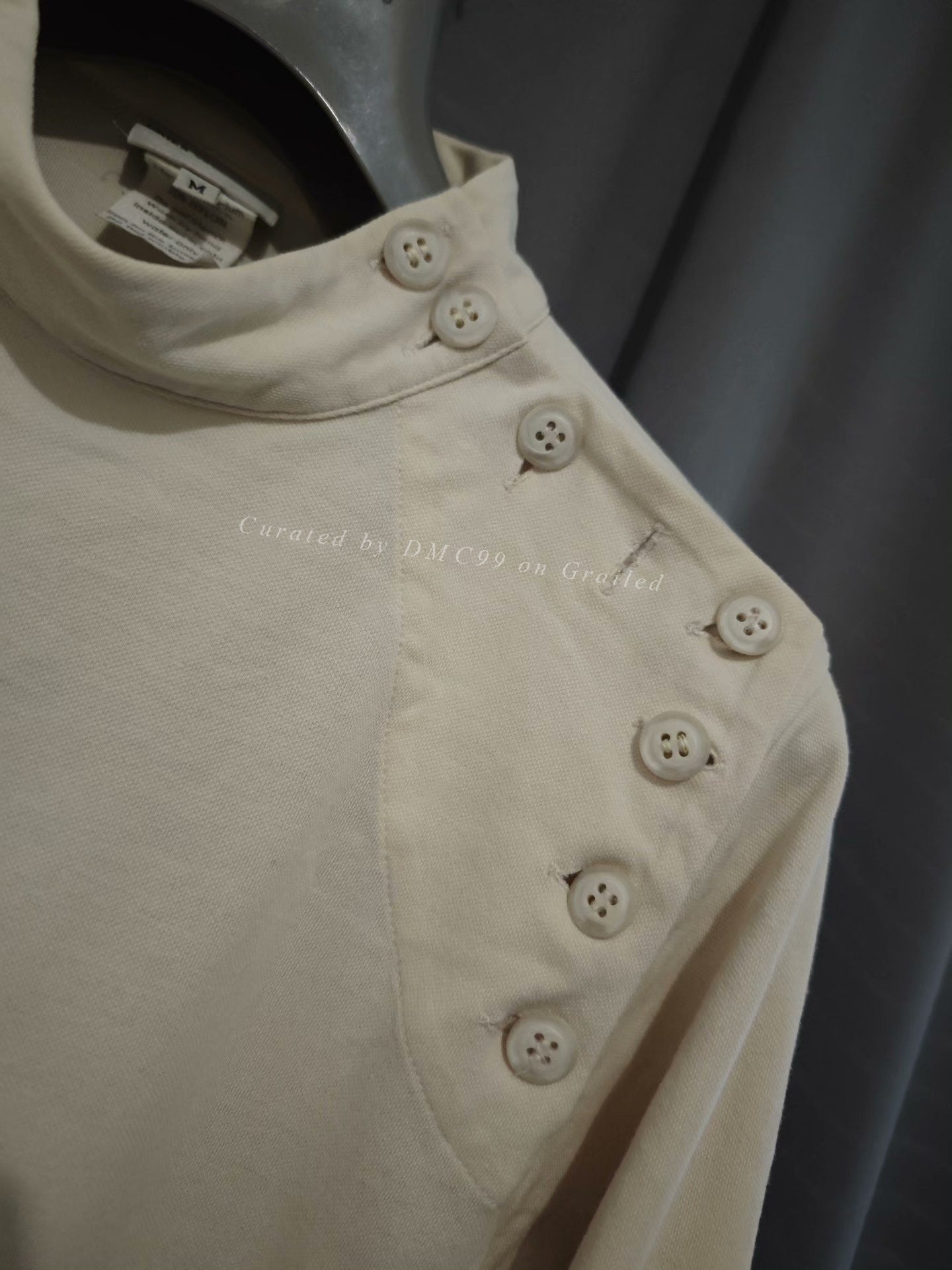Dries Van Noten Button Mock Neck Tailored Sweatshirt