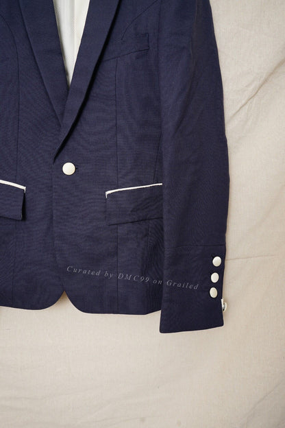 Number Nine White Button Slim Suit