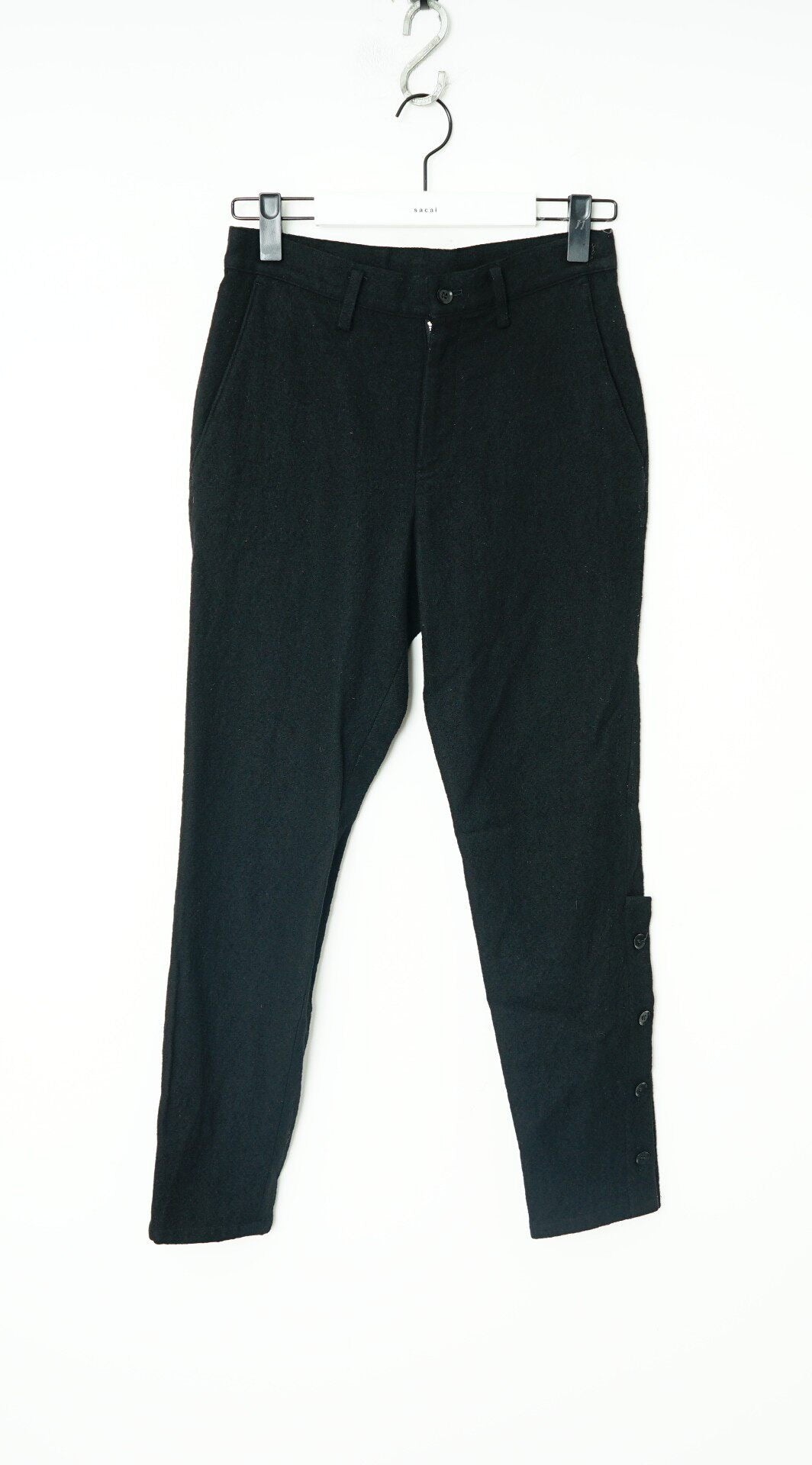 Yohji Yamamoto Button Slim Wool Military Pants