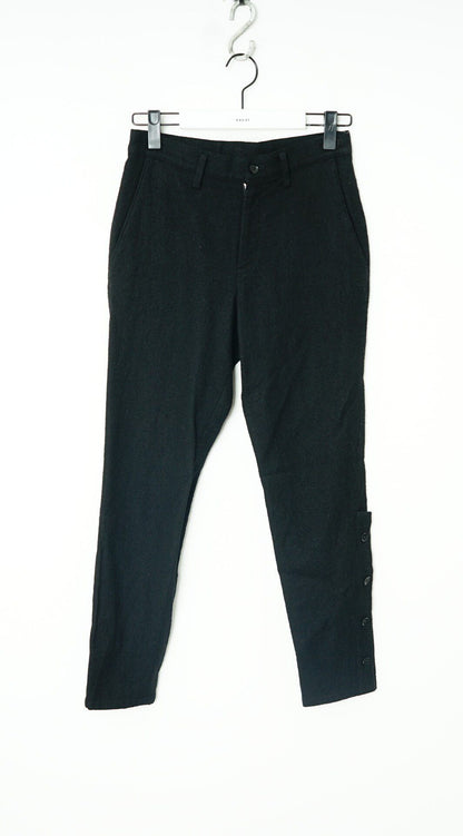 Yohji Yamamoto Button Slim Wool Military Pants