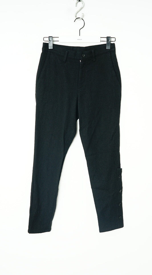 Yohji Yamamoto Button Slim Wool Military Pants