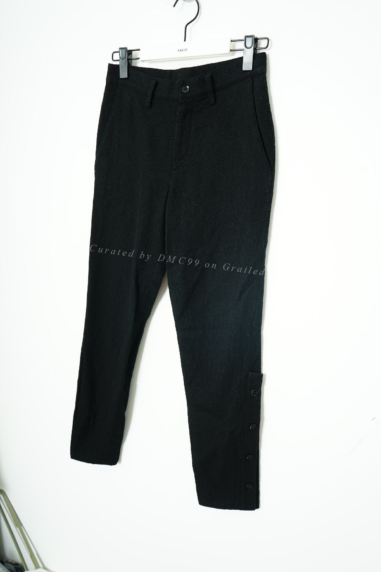 Yohji Yamamoto Button Slim Wool Military Pants