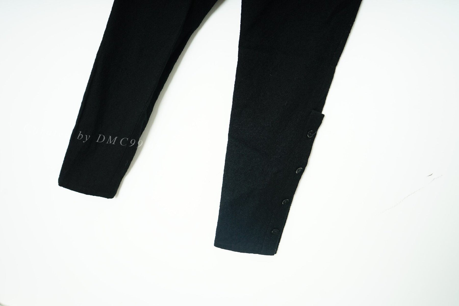 Yohji Yamamoto Button Slim Wool Military Pants