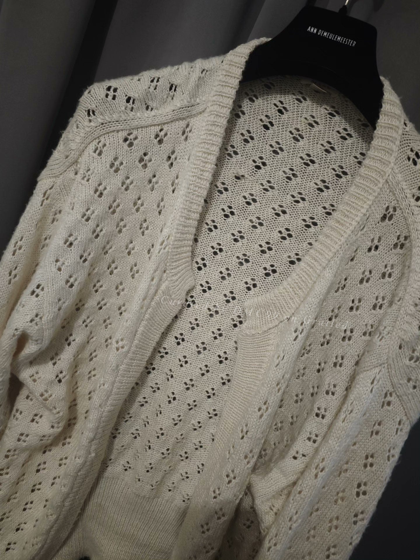 Masu Wool Knit Hollow Loose Cardigan