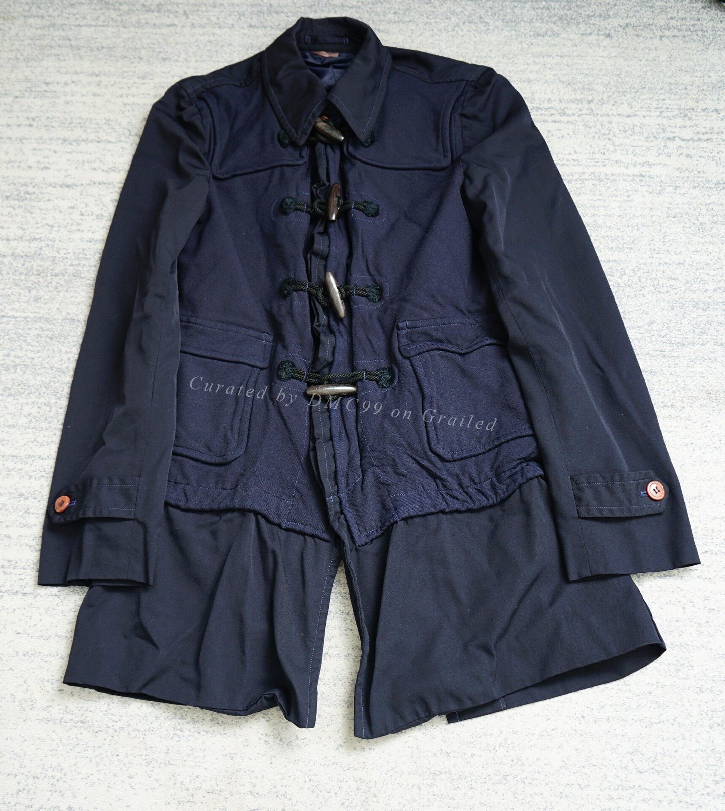 Comme des Garçons Pleated Toggle Button Coat