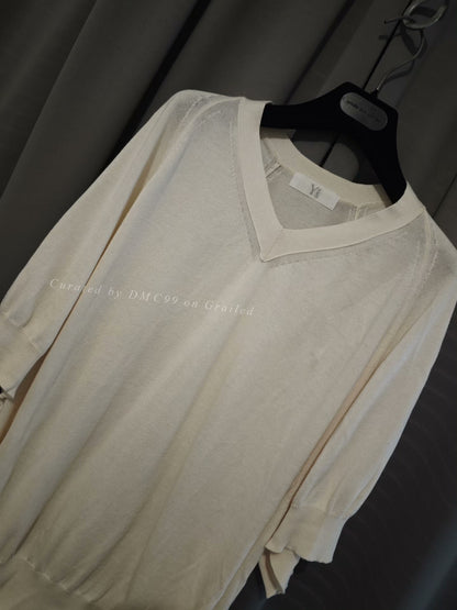 Yohji Yamamoto Y's V-Neck Knit Short Sleeve