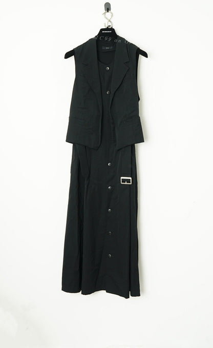 Yohji Yamamoto Layered Mid-Length Sleeveless Coat