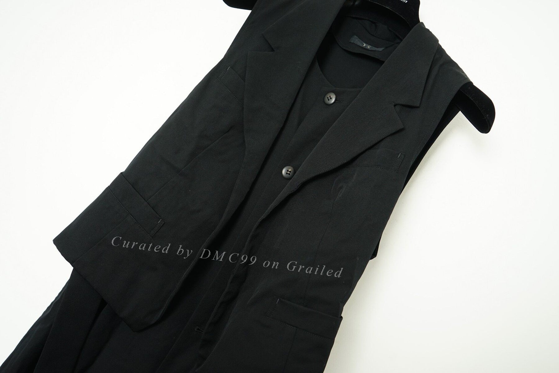 Yohji Yamamoto Layered Mid-Length Sleeveless Coat