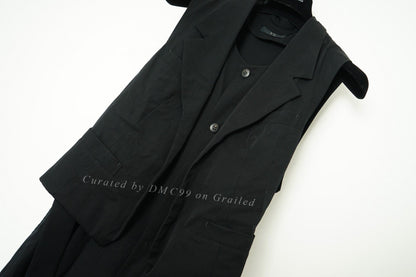 Yohji Yamamoto Layered Mid-Length Sleeveless Coat